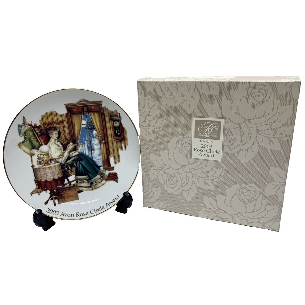 AVON 8" Collectable plate 2003 Avon Rose Circle Award Collectable Plate COA, NEW